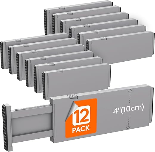 Adjustable 12-Pack Drawer Dividers for ...