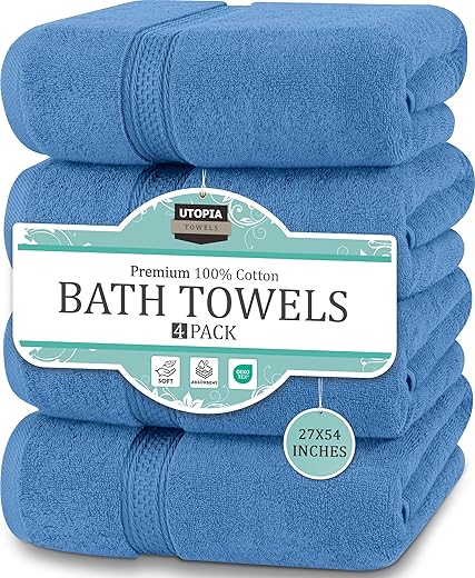 Premium Electric Blue Bath Towels Set &...