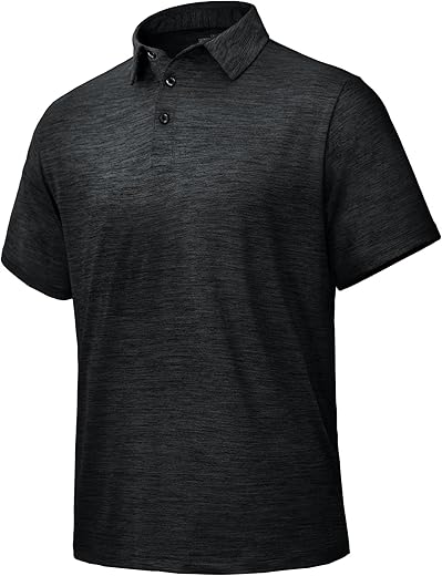 Men’s Quick-Dry Black Polo Shirt ...