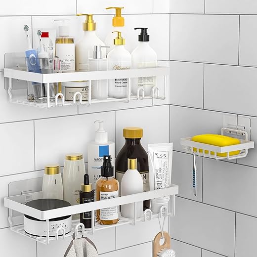Rustproof 3-Pack Shower Caddy Shelf Set...