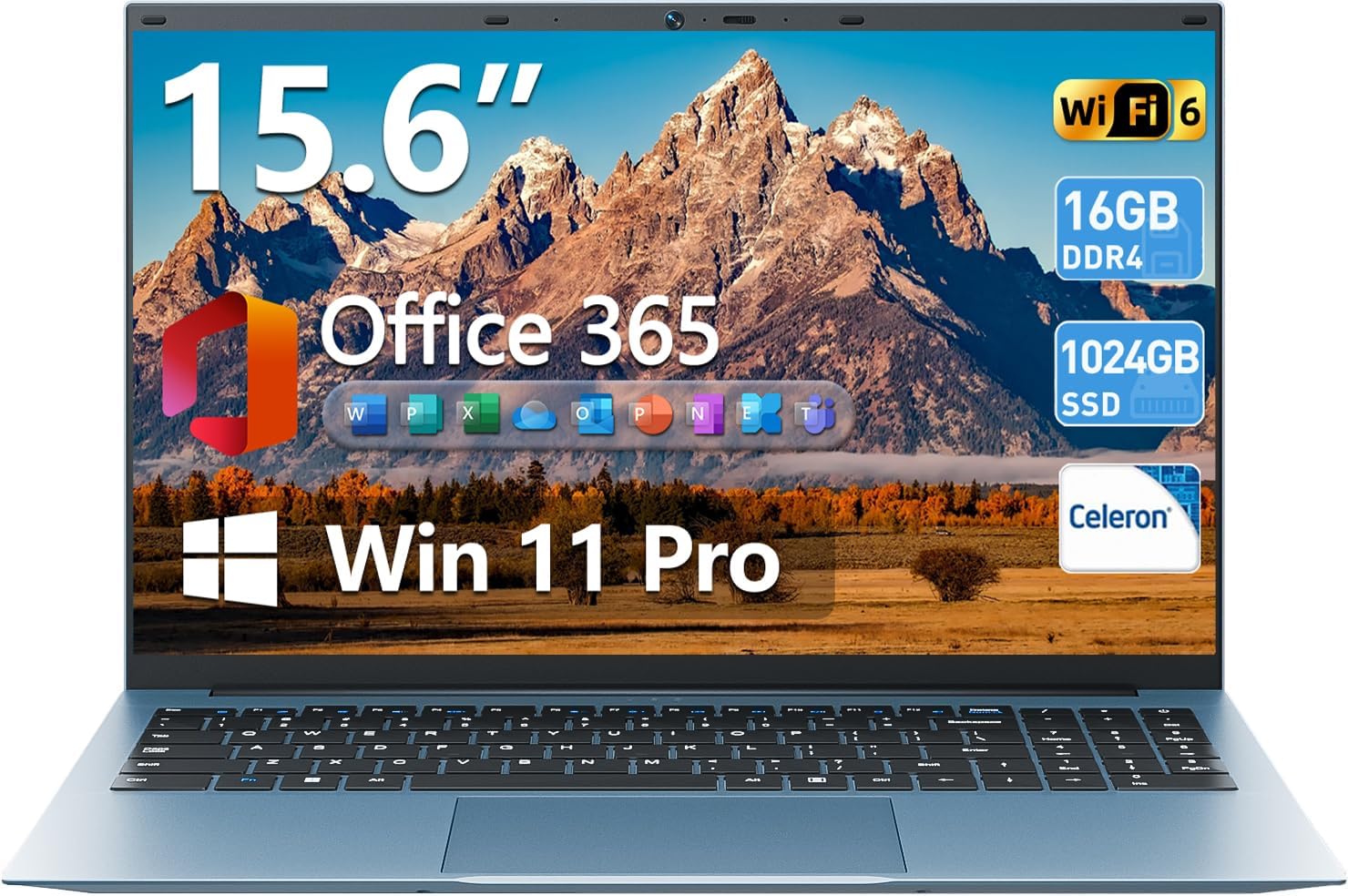 Naclud 15.6″ Laptop with Office 3...