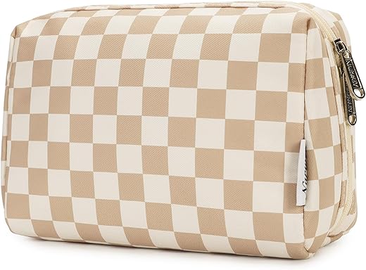 Large Checkered Makeup Bag – Trav...