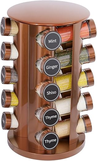 20-Jar Spice Rack Set with Labels ̵...