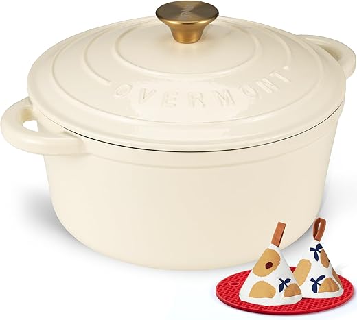Overmont 5.5QT Enameled Cast Iron Dutch...