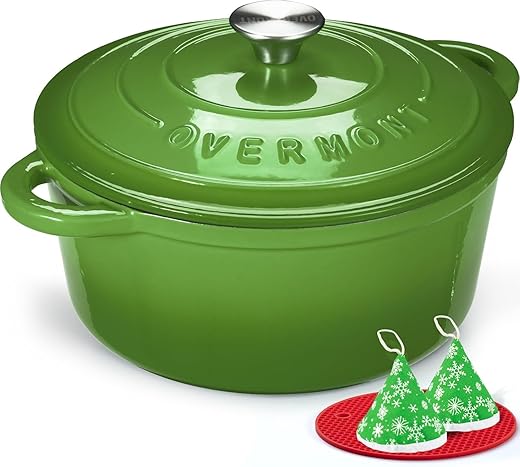 Overmont 5.5QT Enameled Cast Iron Dutch...