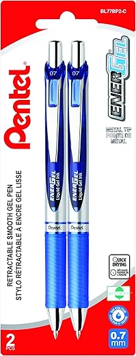 Pentel EnerGel 0.7mm Blue Gel Pens R...