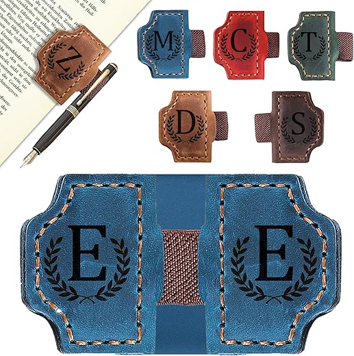 Personalized Leather Bookmark with Pen ...