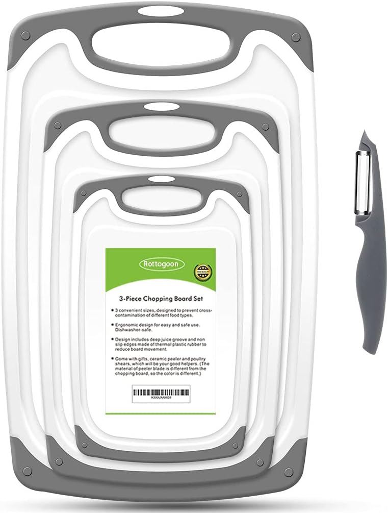 Set of 4 Non-Slip Plastic Cutting Board...