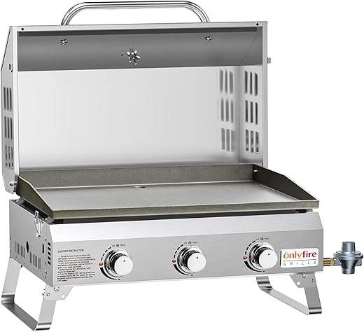 Portable 3-Burner Flat Top Gas Griddle ...