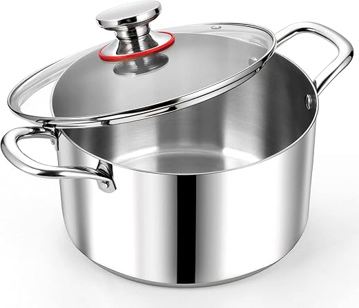 8QT Tri-Ply Stainless Steel Stock Pot w...