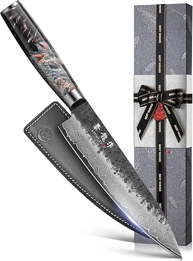8-Inch Damascus Chef Knife with VG10 St...
