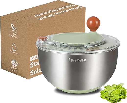 Premium Stainless Steel Salad Spinner w...