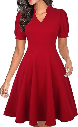 Women’s Summer Knee-Length Puff S...