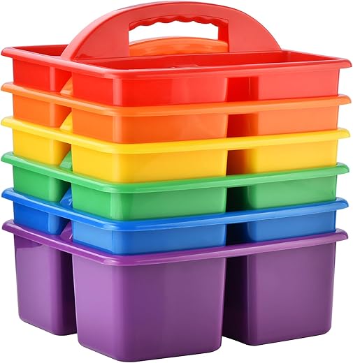Rainbow Classroom Caddy Set of 6 –...