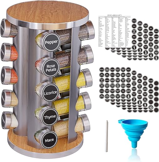 20-Jar Revolving Spice Rack Organizer w...