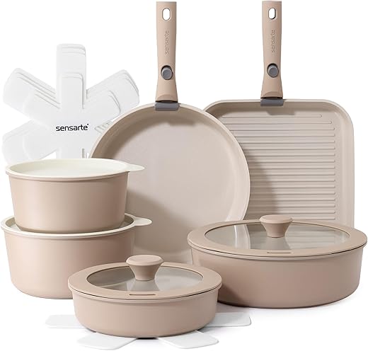 SENSARTE 17-Piece Nonstick Ceramic Cook...