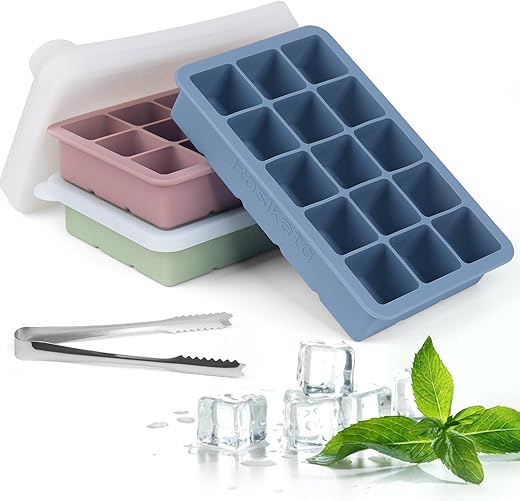 Large Silicone Ice Cube Tray Set –...