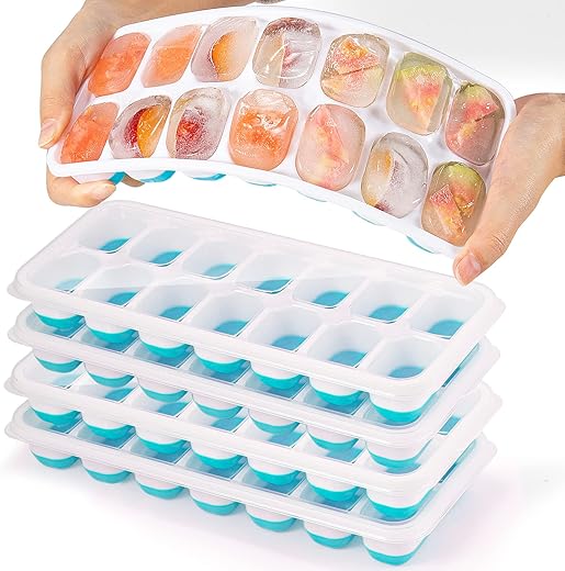 Flexible Silicone Ice Cube Trays 4-Pack...