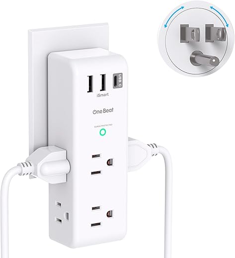 Rotating Surge Protector Outlet Extende...