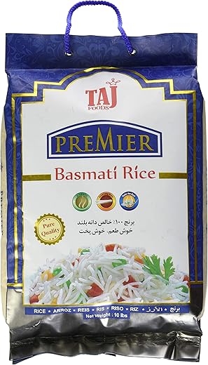 Taj Premier Basmati Rice – 10 lbs...