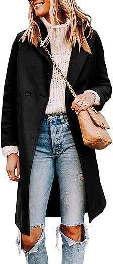 Women’s Double Breasted Wool Blen...