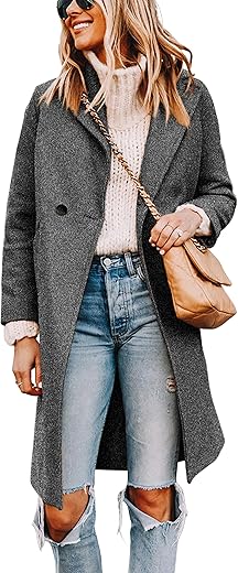 Women’s Double Breasted Wool Blen...