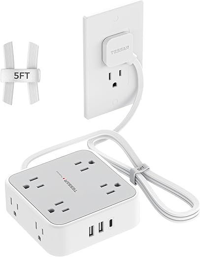 TESSAN 5ft Surge Protector Power Strip ...