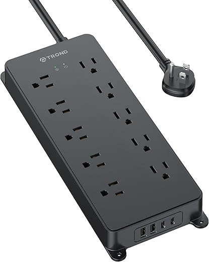 TROND 10-Outlet Surge Protector with 2 ...