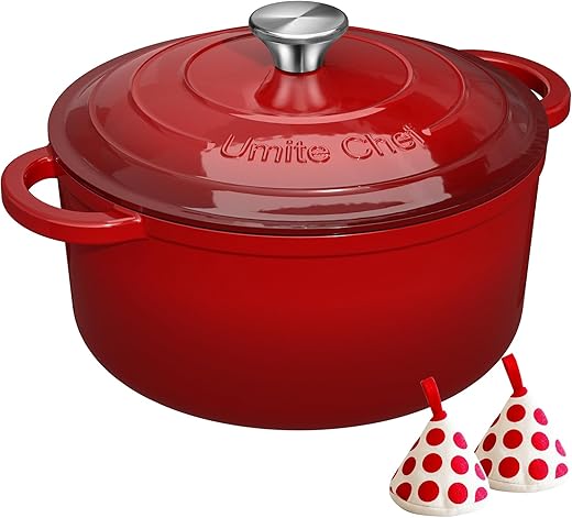 Umite Chef 5QT Enameled Cast Iron Dutch...