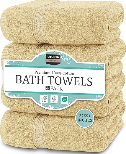 Premium 100% Cotton Bath Towels Set ...