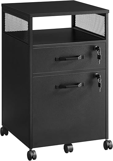 Mobile File Cabinet on Wheels with Lock...