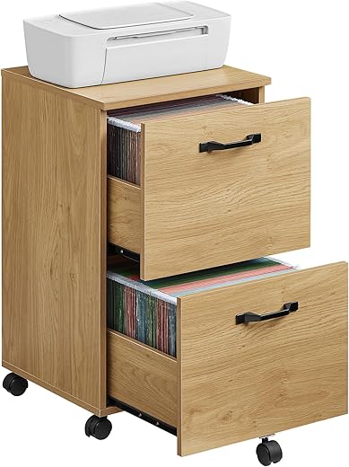 VASAGLE Rolling 2-Drawer File Cabinet f...