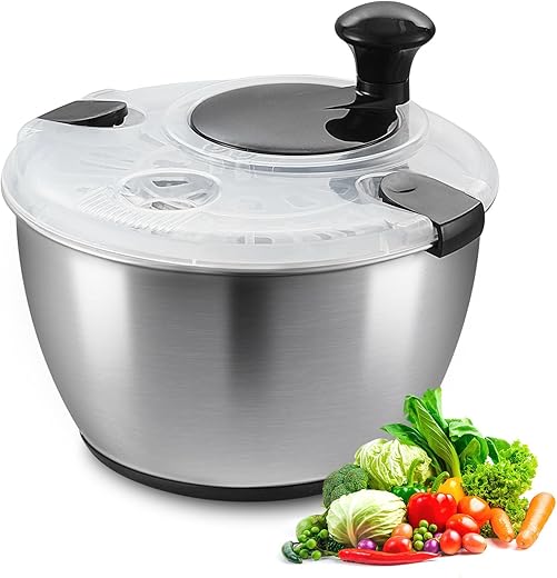 VEVOR 4.75Qt Stainless Steel Salad Spin...