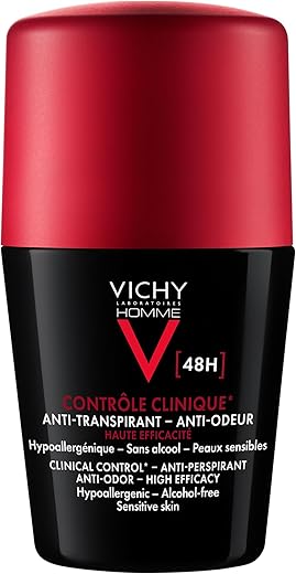 Vichy Men’s Roll-On Deodorant, 48H Odor...