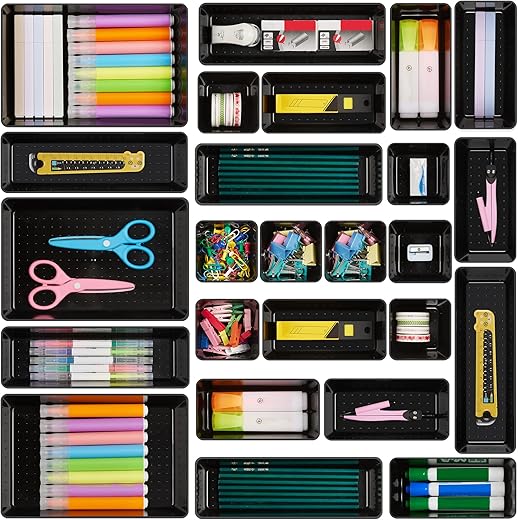 25-Piece Versatile Desk Drawer Organize...