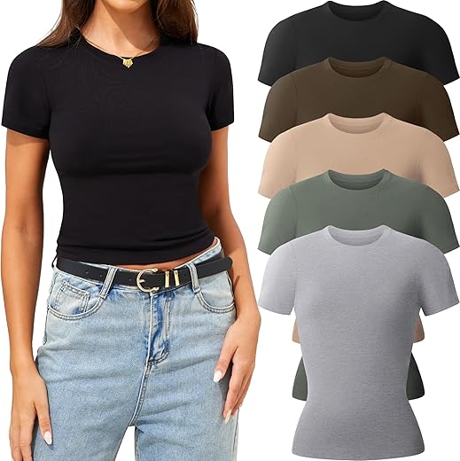 Women’s Crew Neck Short Sleeve T-...