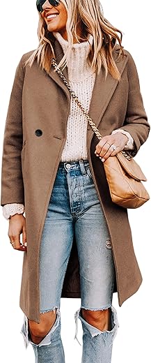 Women’s Double Breasted Wool Blen...