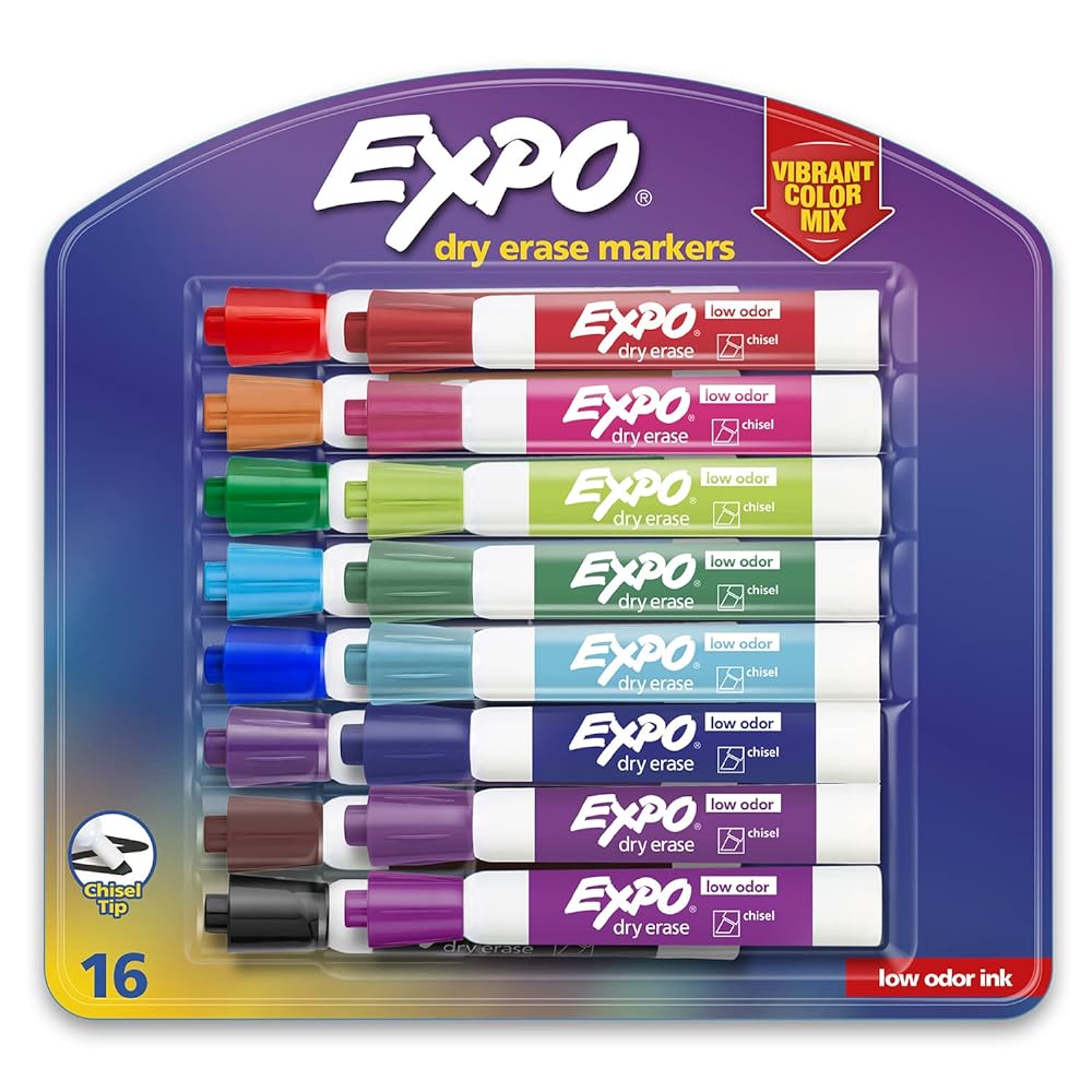 EXPO Low Odor Dry Erase Markers, 16 Count