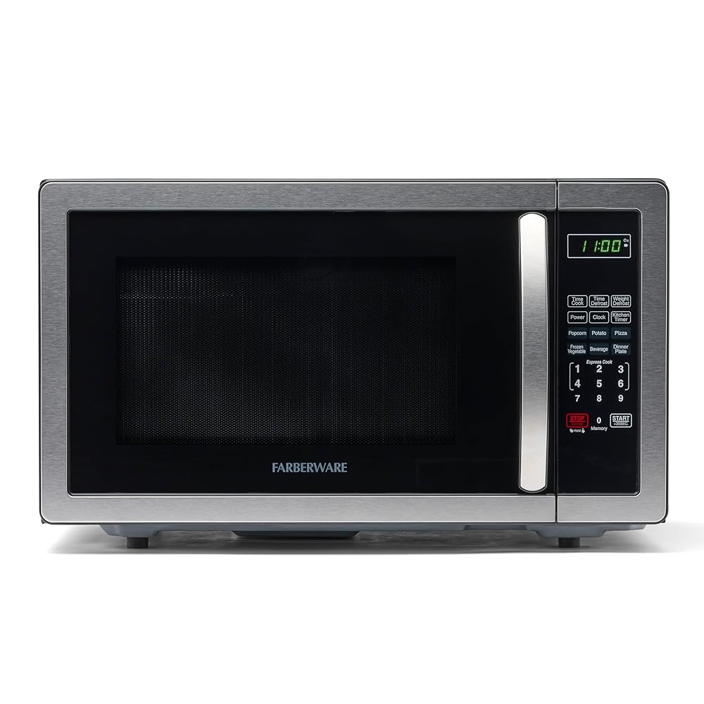 Farberware 1000W Countertop Microwave - LED Lighting, Child Lock