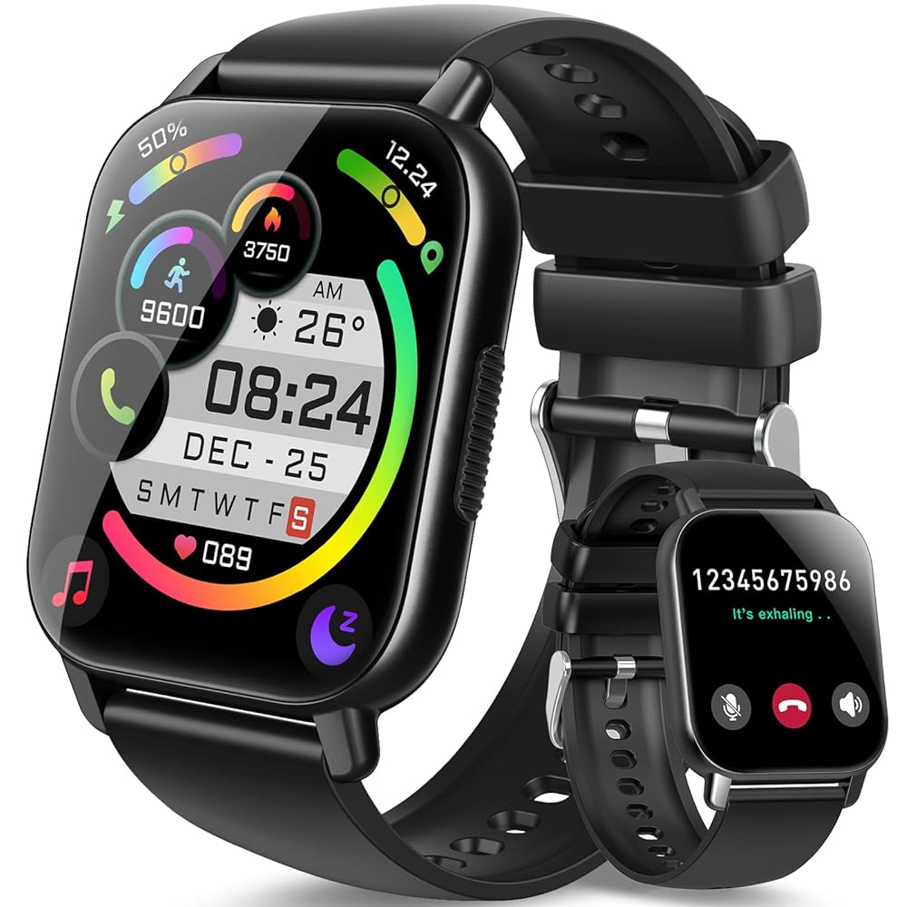 Smartwatch with Calls, IP68 Waterproof, 100+ Sport Modes
