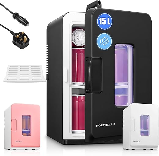 Compact 15L Mini Fridge for Bedroom, Tr...