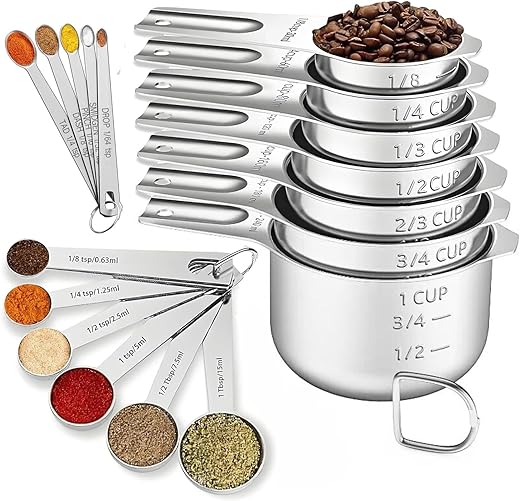 18-Piece Stainless Steel Measuring Set ...