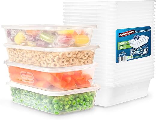25 Pack BPA-Free 500ml Reusable Food St...