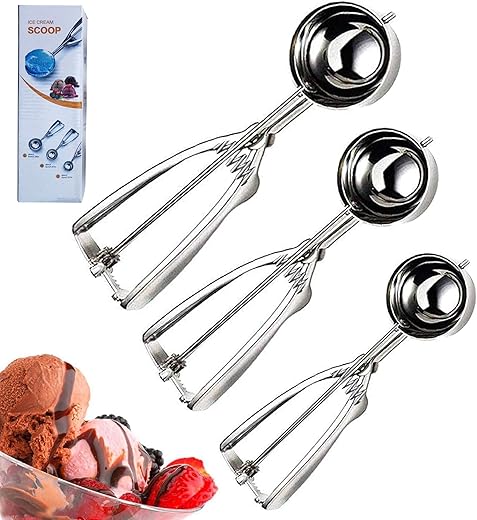 Stainless Steel Ice Cream Scoop Set ...