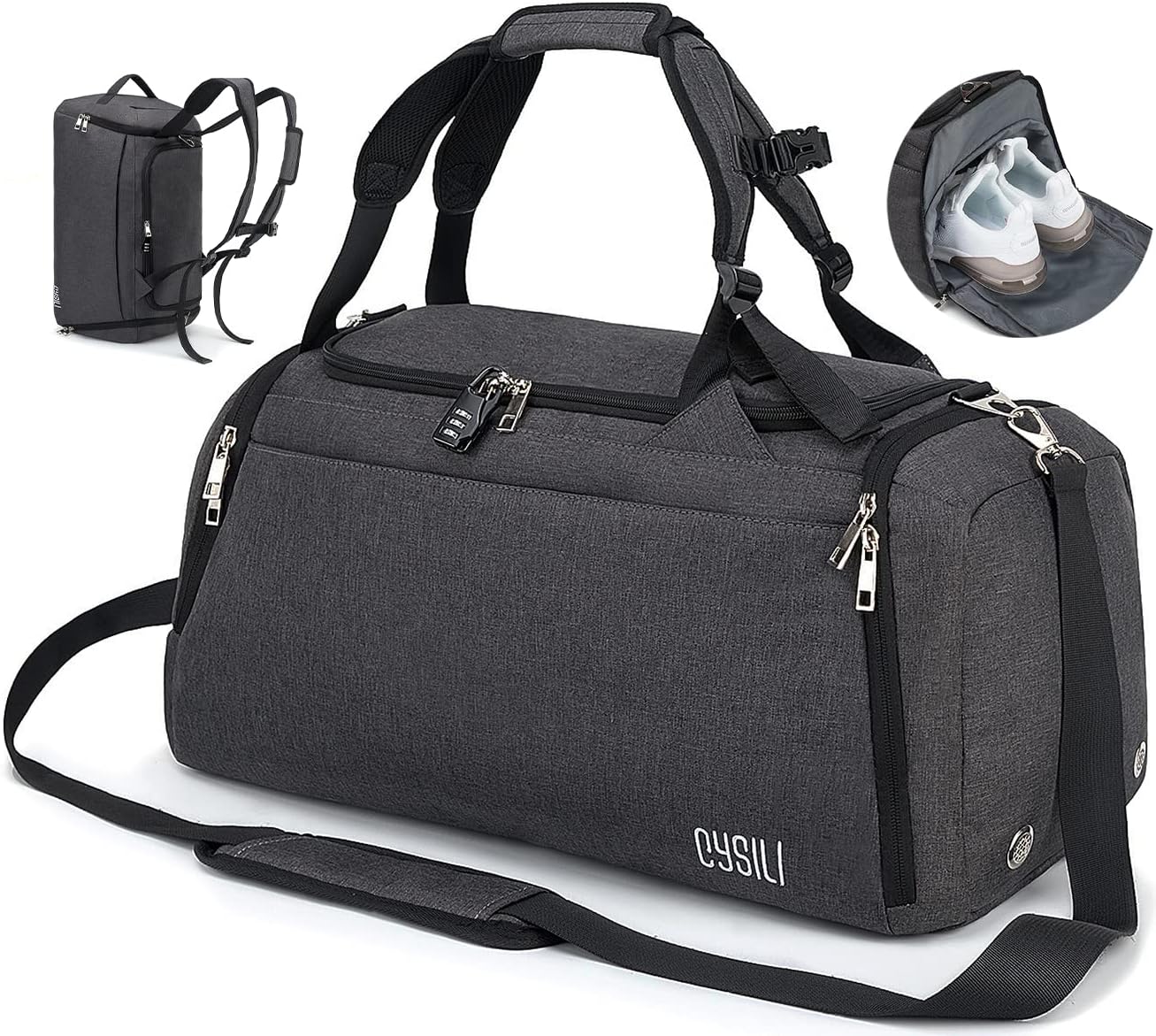 42L Waterproof Sports Duffle Bag with S...