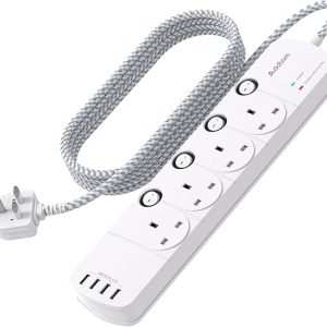 4 Way Power Strip with USB Ports