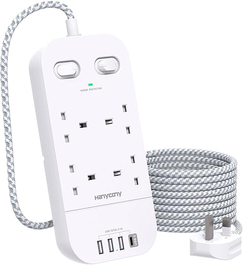 4-Way Surge Protector Power Strip with ...