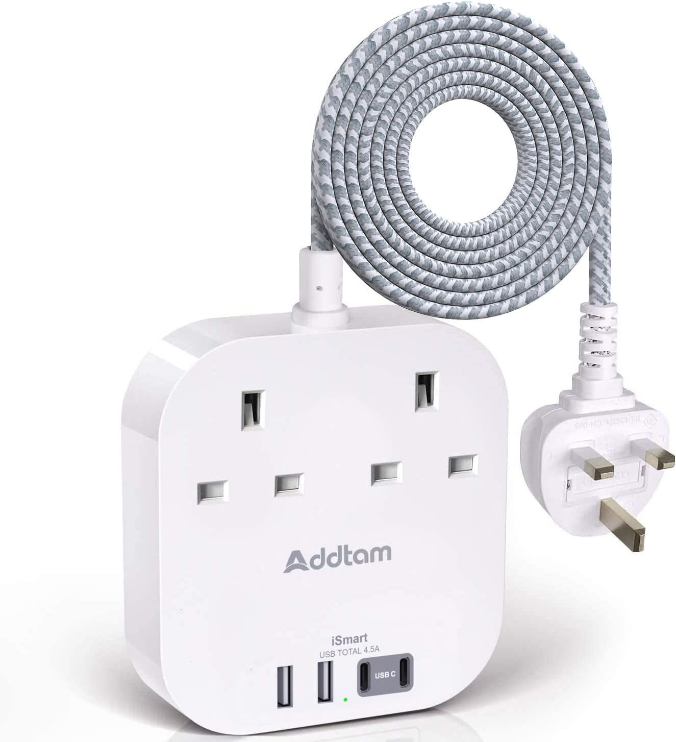 4-Outlet Power Strip with USB Ports and...