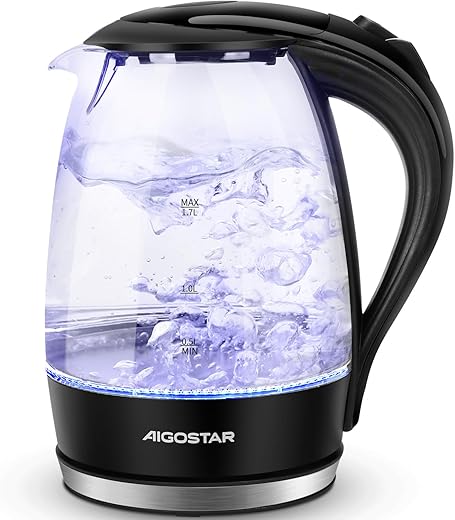 Aigostar Adam 1.7L Glass Electric Kettl...