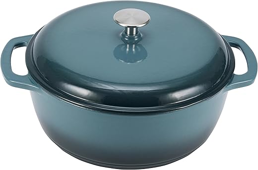 6.9L Grey Enamelled Cast Iron Round Dut...